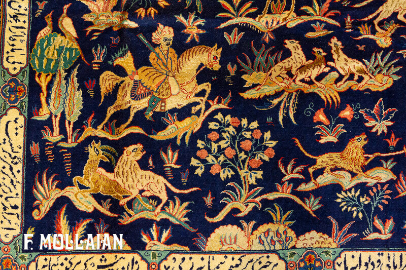 Persian Kashan Kurk Rug Part Silk n°:78515436