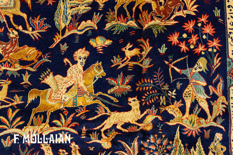 Persian Kashan Kurk Rug Part Silk n°:78515436