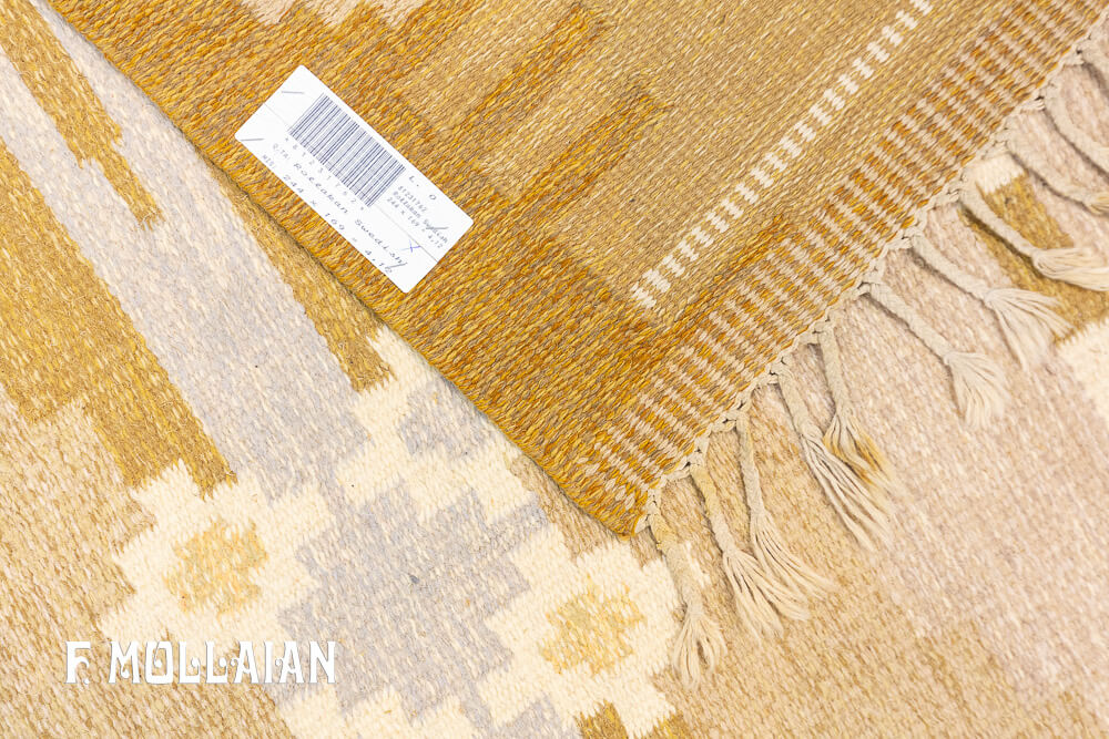 Swedish Signed «I S» Semi Antique Kilim n°:81231762