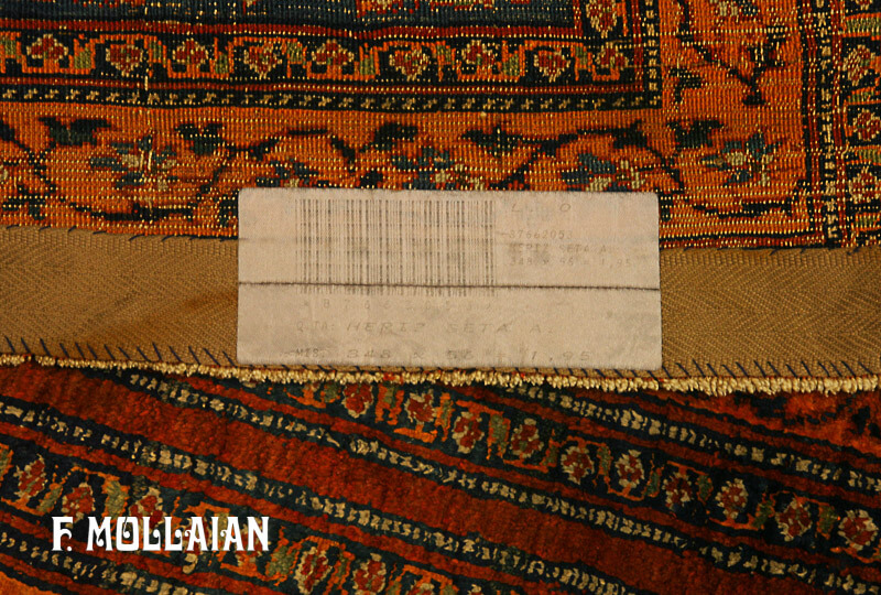 کناره دستباف آنتیک هریز ابریشم کد:۸۷۶۶۲۰۵۳