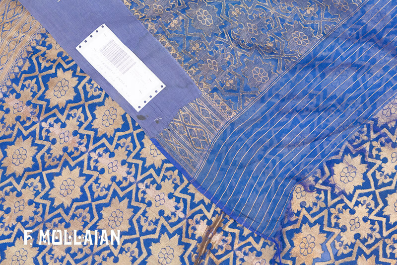 Textile Antique Soie Indien Antique avec Fil Métal n°:95805336