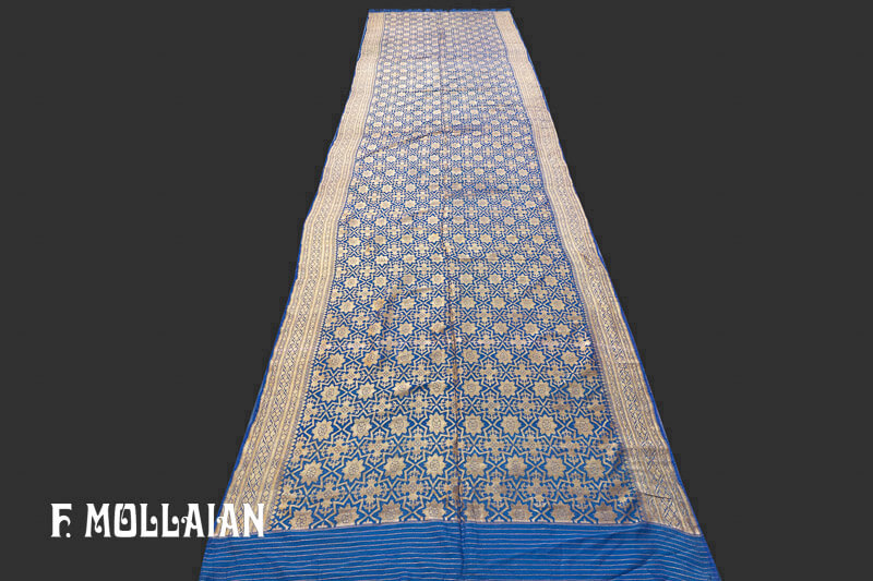 Textile Antique Soie Indien Antique avec Fil Métal n°:95805336