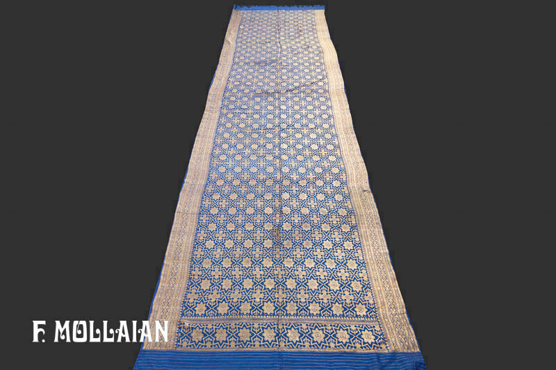Textile Antique Soie Indien Antique avec Fil Métal n°:95805336