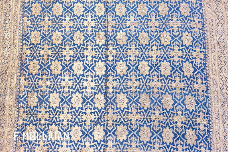 Textile Antique Soie Indien Antique avec Fil Métal n°:95805336