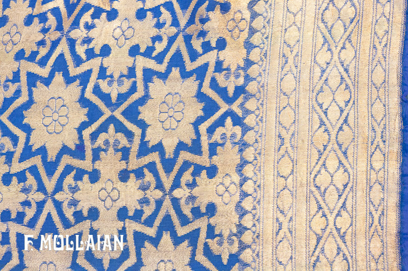 Textile Antique Soie Indien Antique avec Fil Métal n°:95805336