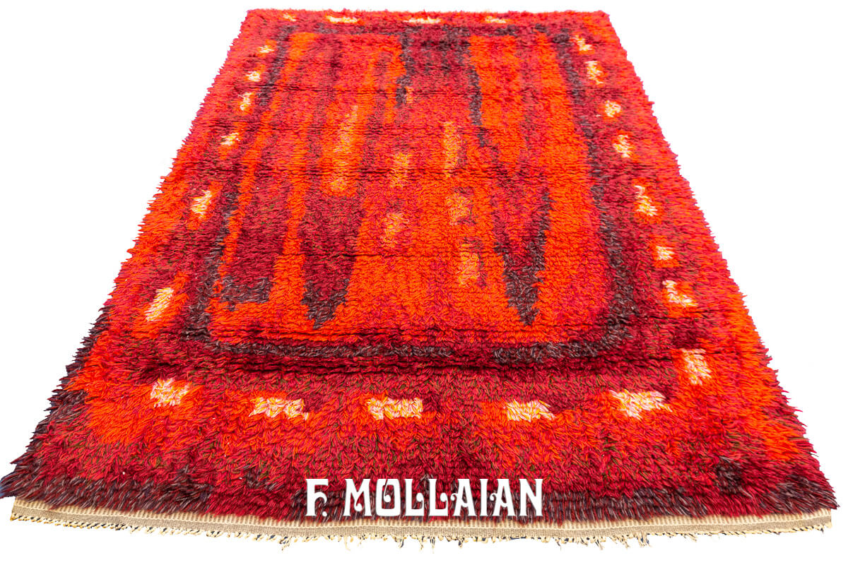 Tapis Rya Suédois Couleur Rouge n°:187274