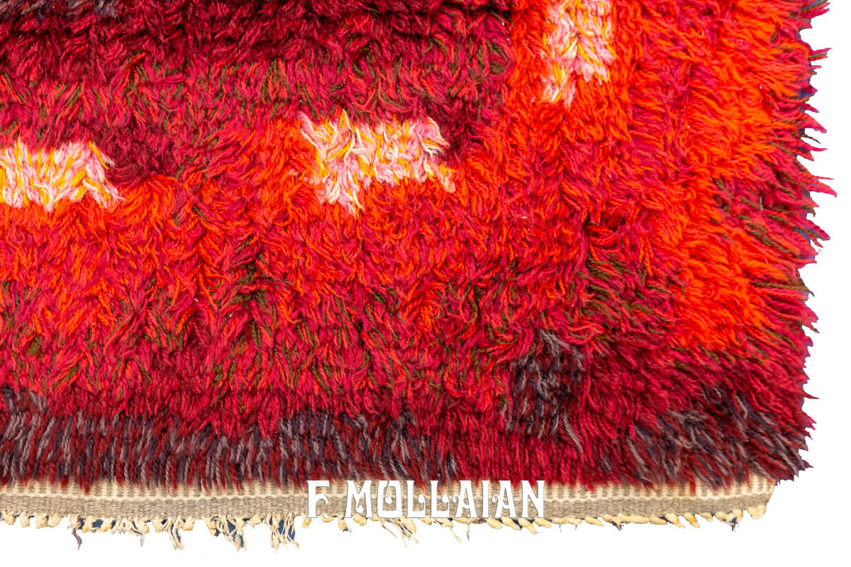 Tapis Rya Suédois Couleur Rouge n°:187274