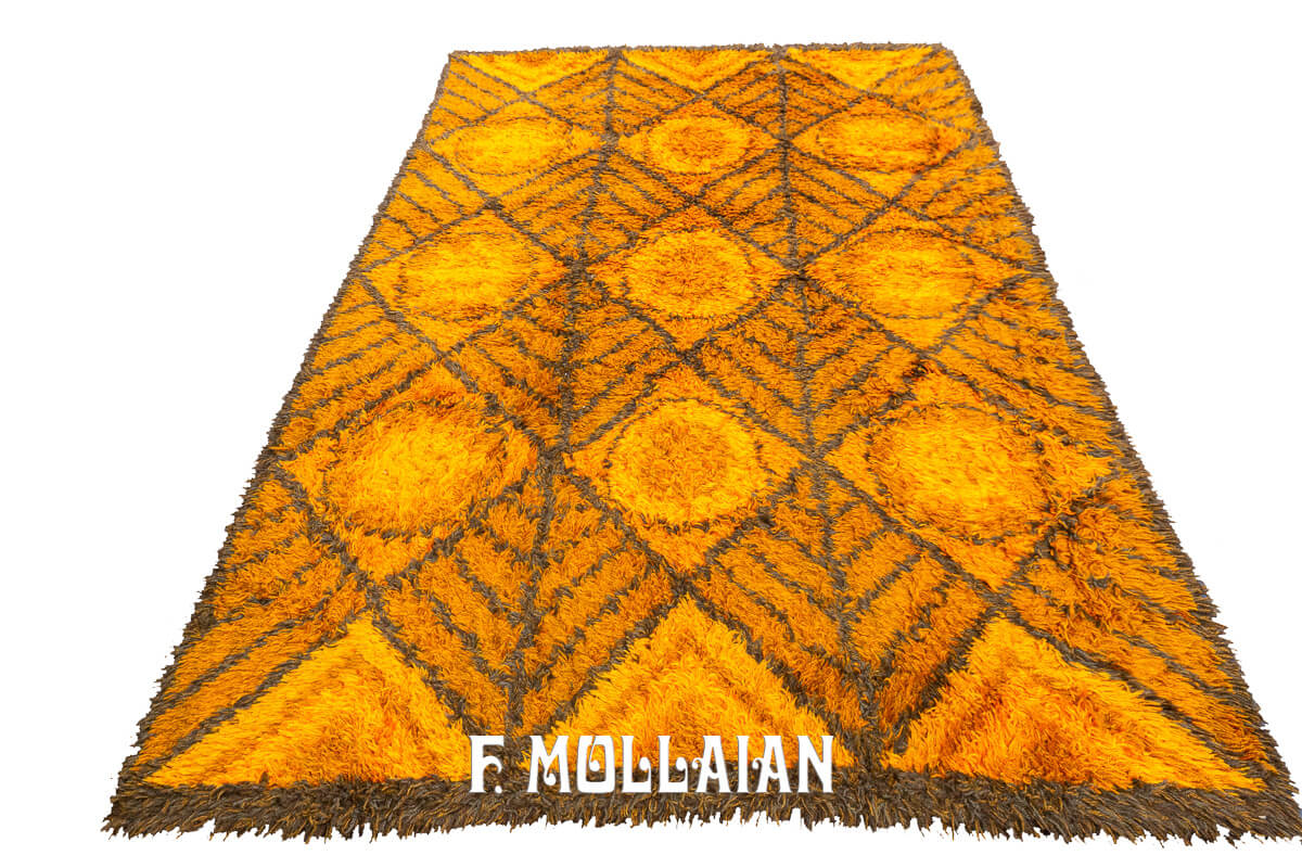 Rya Rug Scandinavian Gold/Brown Color n°:221235