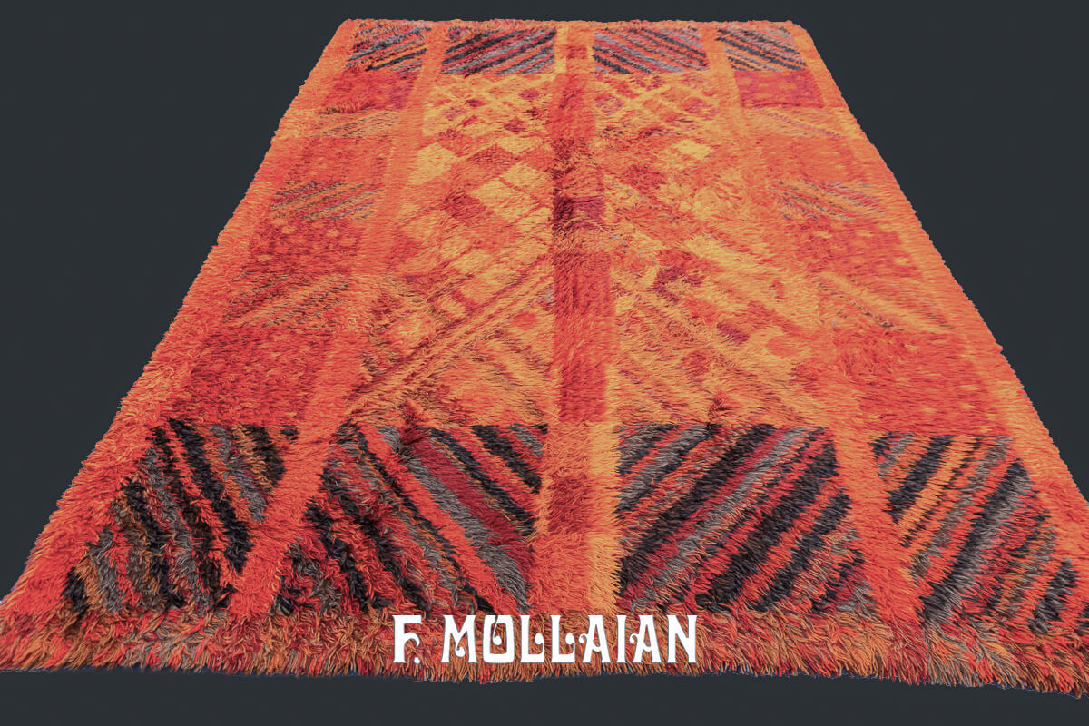 Rya Rug Swedish Red Color n°:385446