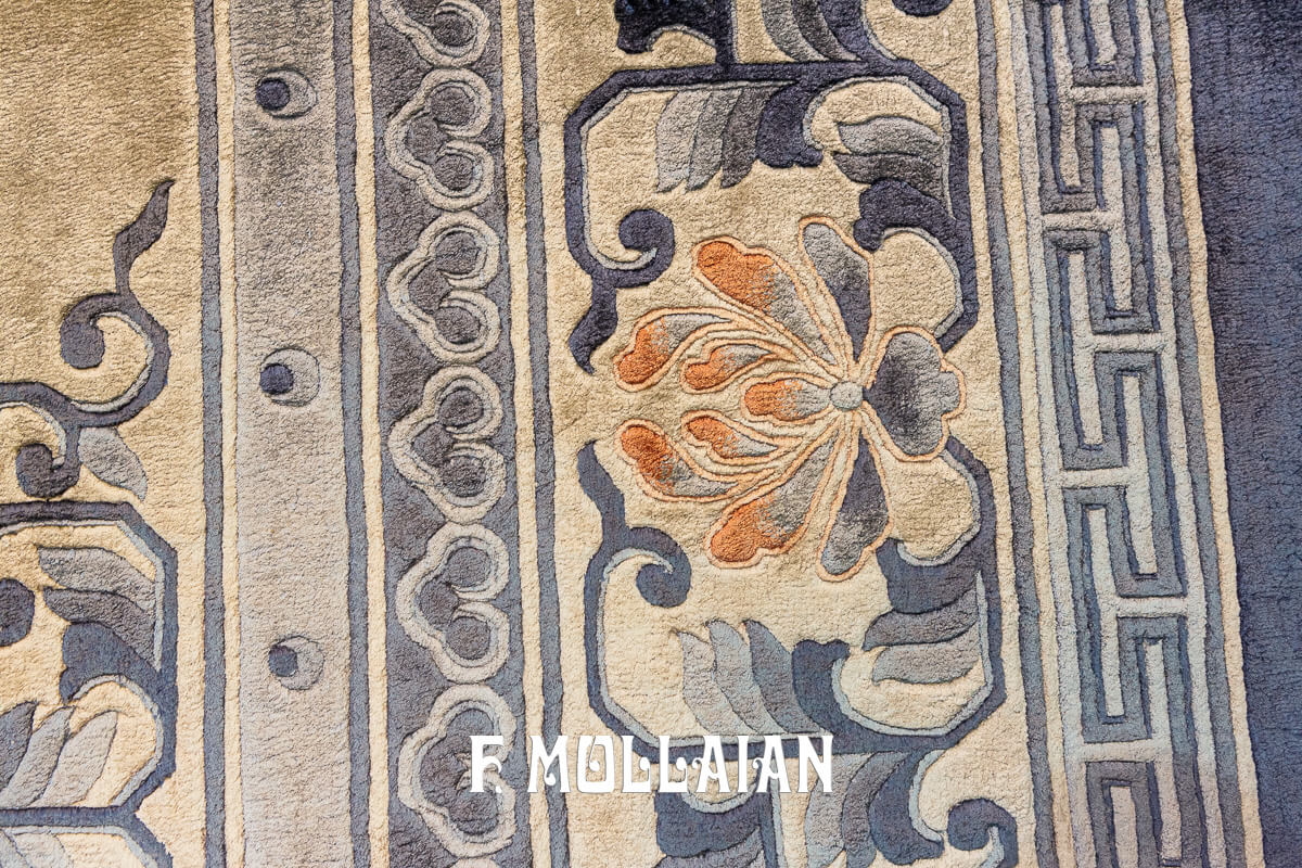 Tapis Antique Soie Chinois Beige/Crème n°:445705