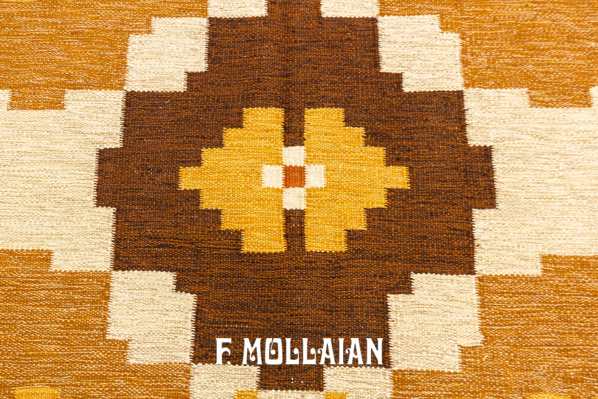 Scandinavian Rug Flat-weave Rug Beige/Brown Color n°:461237