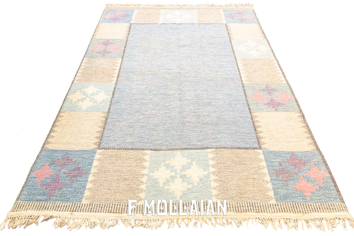 Tapis Scandinave Kilim Rollakan Couleur Pastel n°:469066