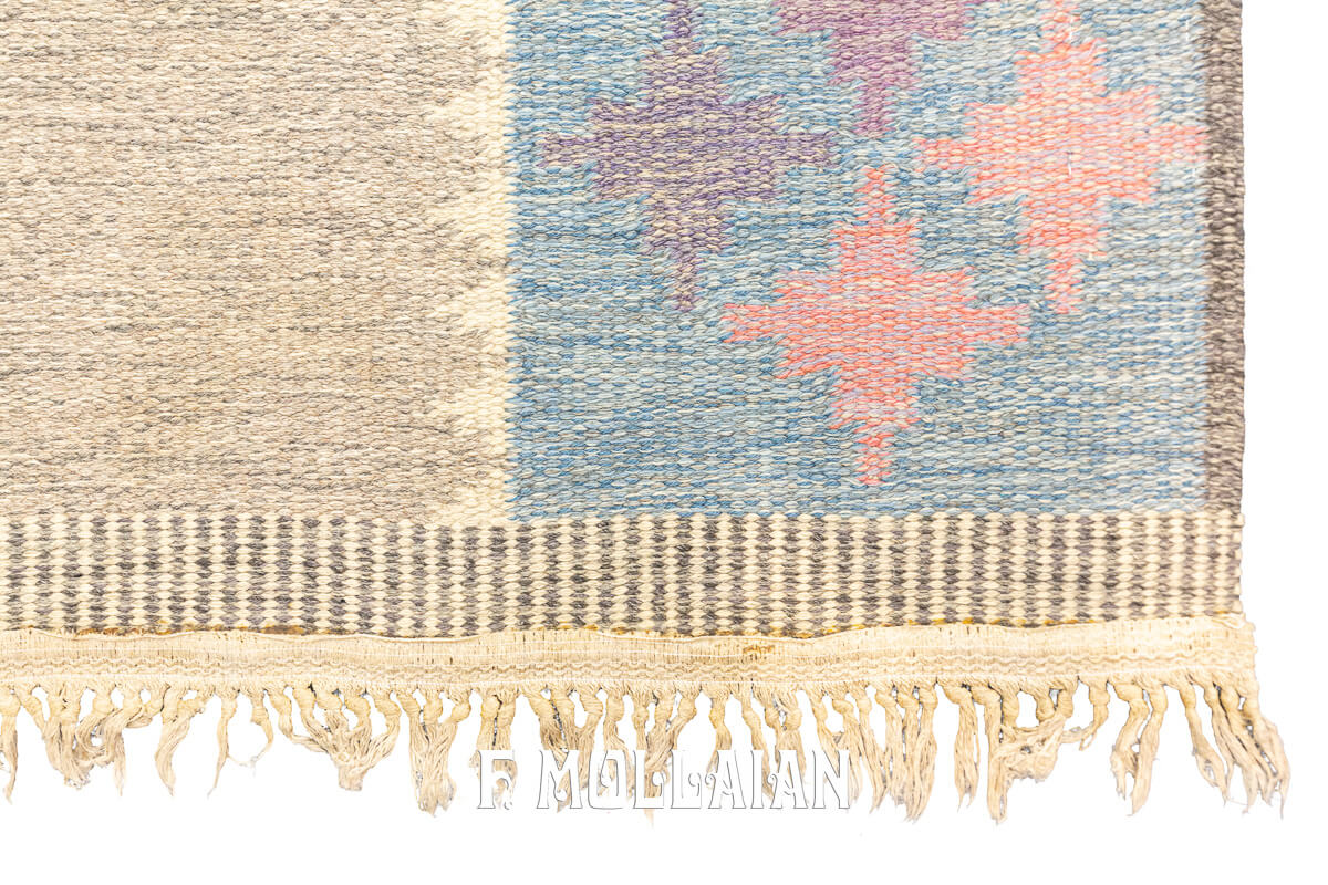 Tapis Scandinave Kilim Rollakan Couleur Pastel n°:469066