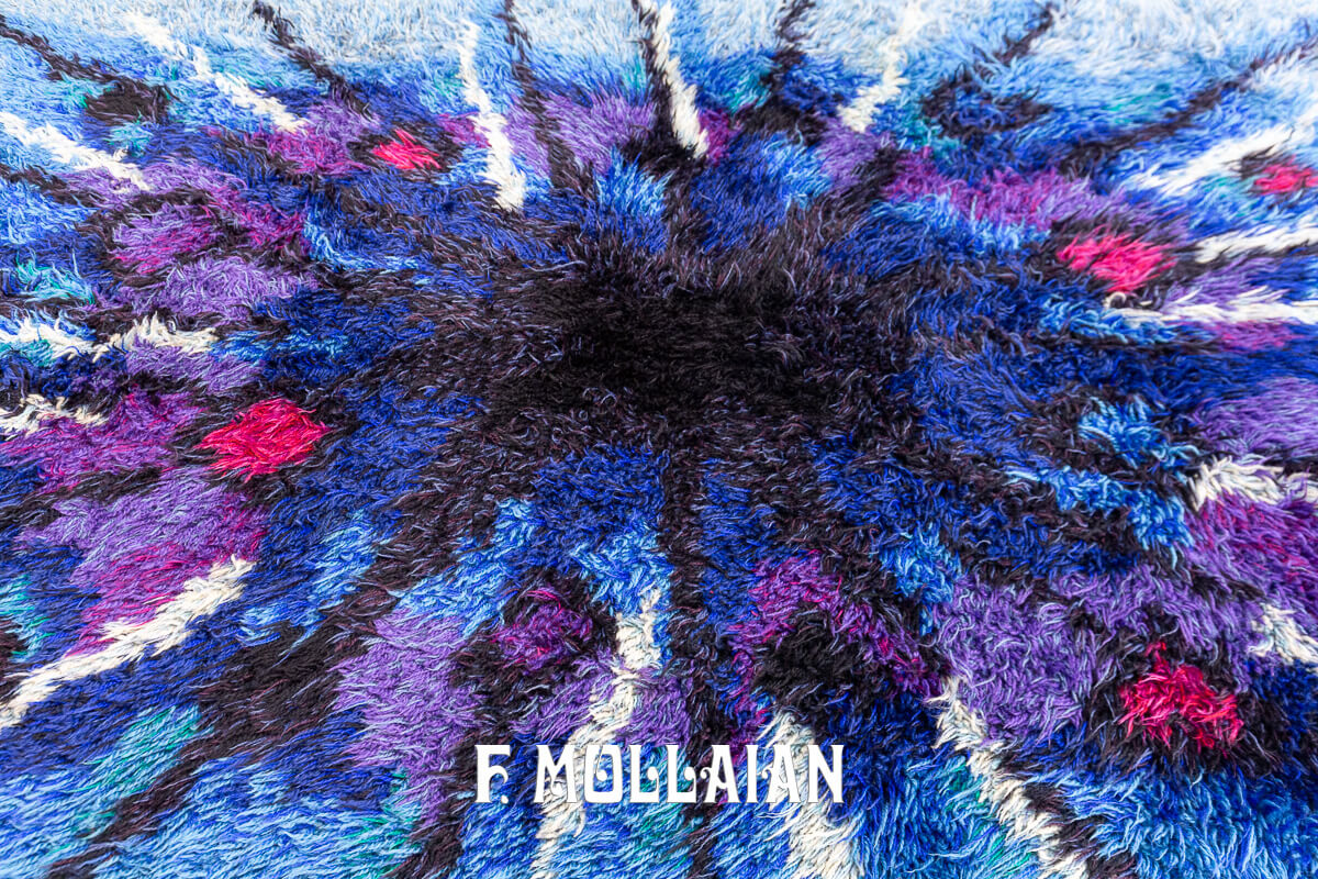 Rya Rug Swedish Purple Blue Tones n°:475002