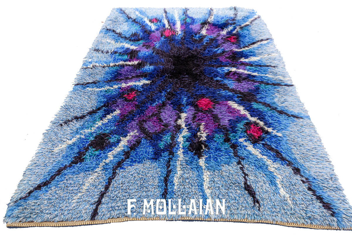 Rya Rug Swedish Purple Blue Tones n°:475002