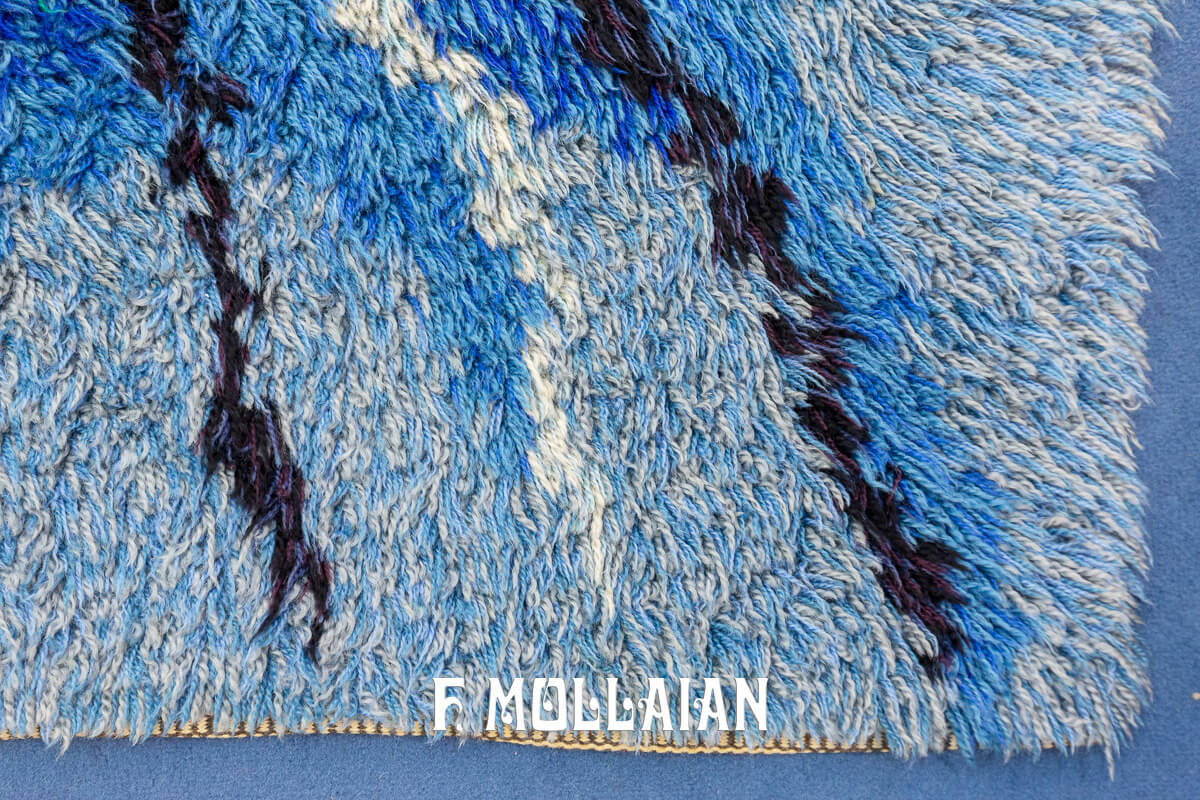 Rya Rug Swedish Purple Blue Tones n°:475002
