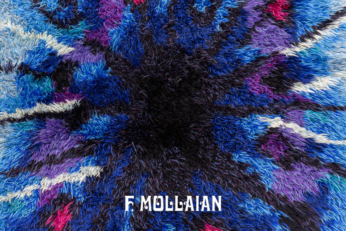 Rya Rug Swedish Purple Blue Tones n°:475002