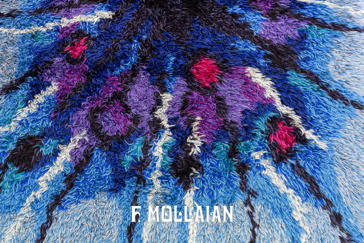 Rya Rug Swedish Purple Blue Tones n°:475002