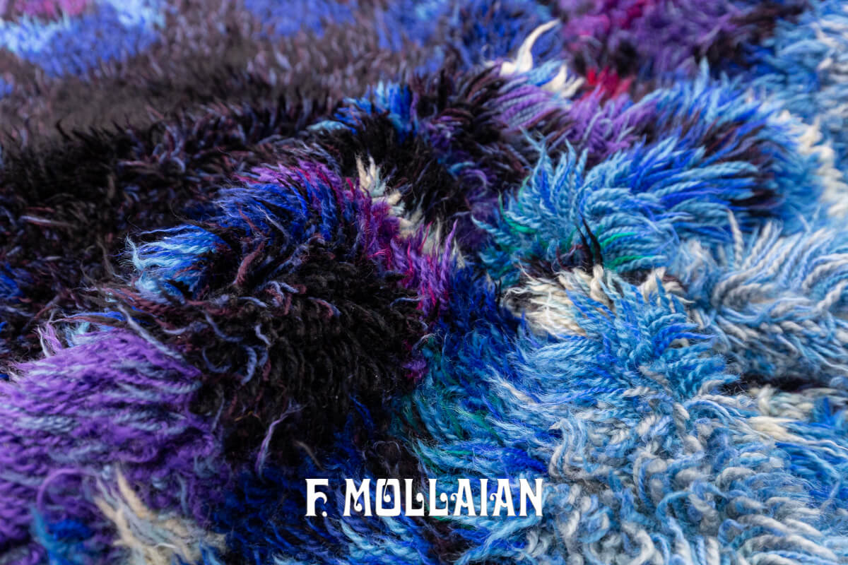 Rya Rug Swedish Purple Blue Tones n°:475002