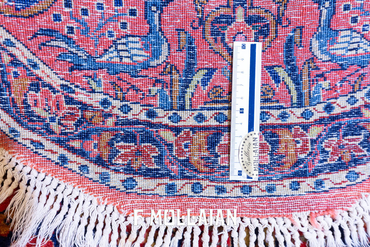 Kashan Manchester Rug Round Rust/Red Color n°:478625