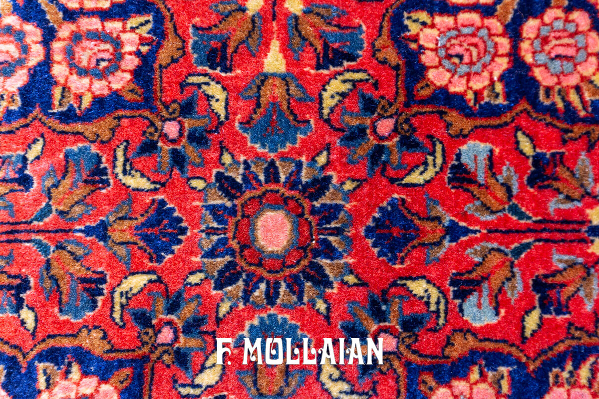 Kashan Manchester Rug Round Rust/Red Color n°:478625