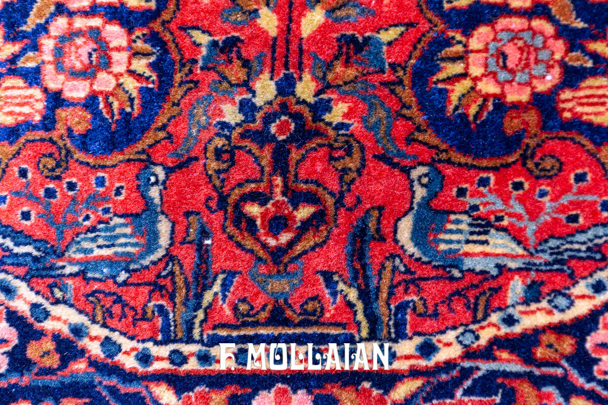 Kashan Manchester Rug Round Rust/Red Color n°:478625