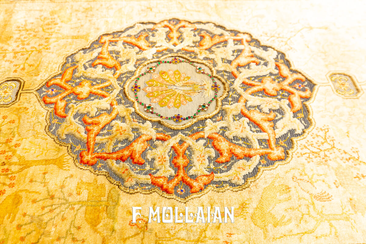 Koum Kapi Rug Extremely Fine Turkish Signed (Silk, Metal and Jewelry)- NOT FOR SALE