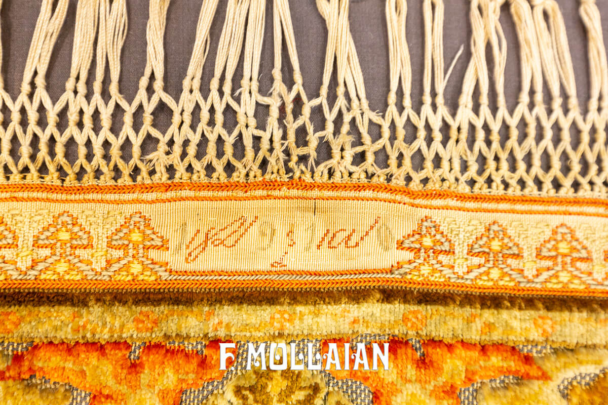 Koum Kapi Rug Extremely Fine Turkish Signed (Silk, Metal and Jewelry)- NOT FOR SALE