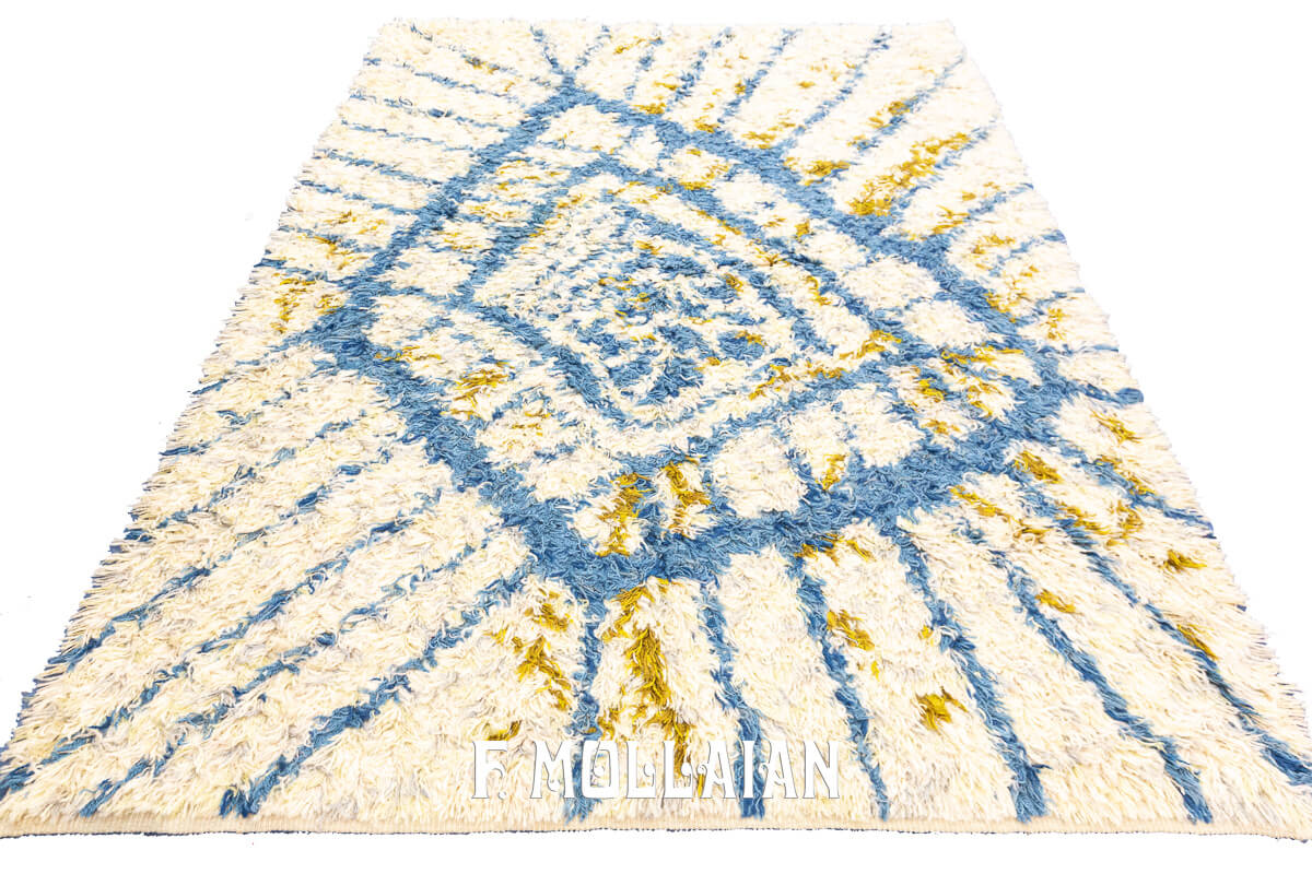 Tappeto Rya Svedese Colore Blu/Bianco n°:580740