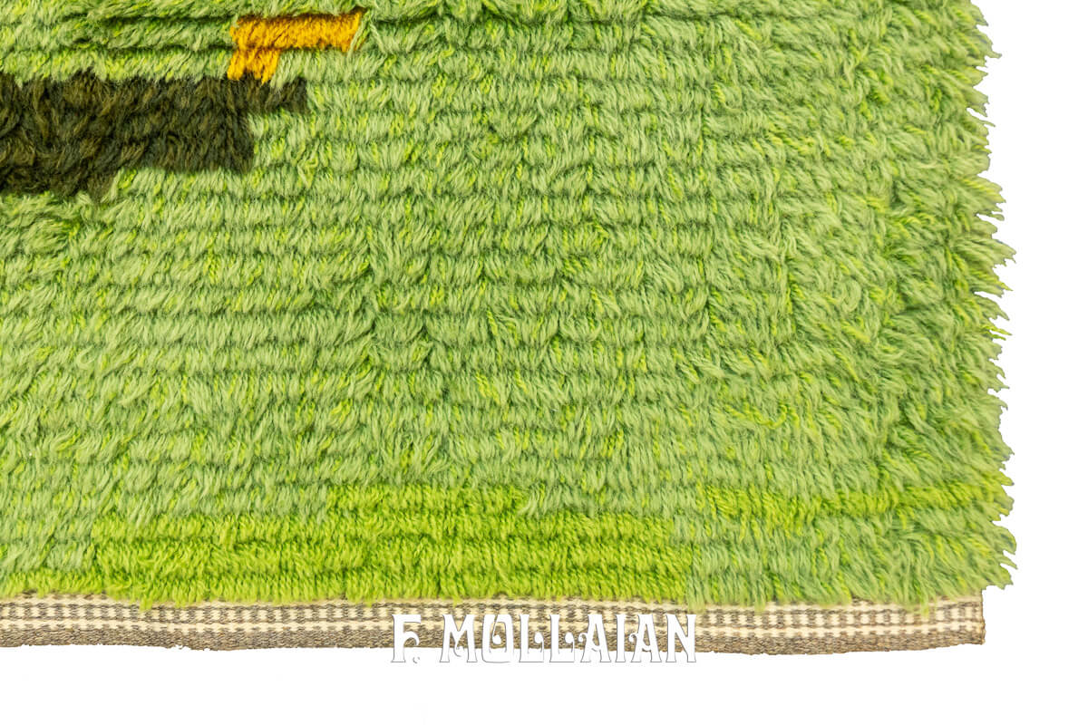 Tapis Scandinave Rya Couleur Vert n°:639331