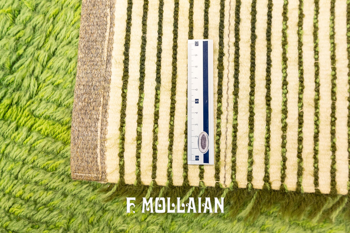 Tapis Scandinave Rya Couleur Vert n°:639331