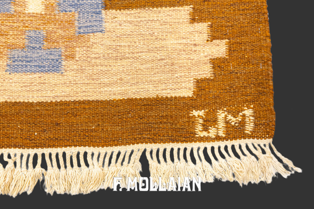 Tappeto Rollakan Svedese Firmato LM Colore Beige/Brown n°:741653