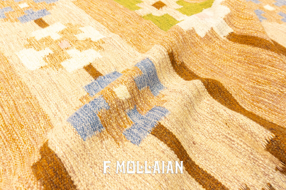 Tappeto Rollakan Svedese Firmato LM Colore Beige/Brown n°:741653
