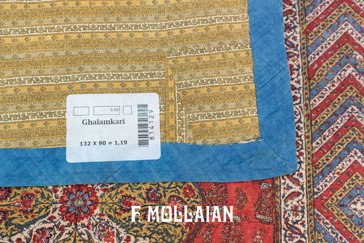Textile Antique Kalamkari Signé n°:814129