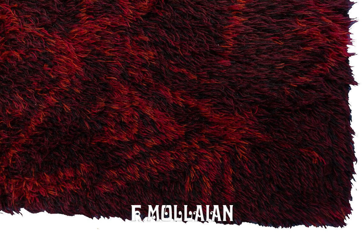 Rya Rug Swedish Abstract Red Color n°:916041