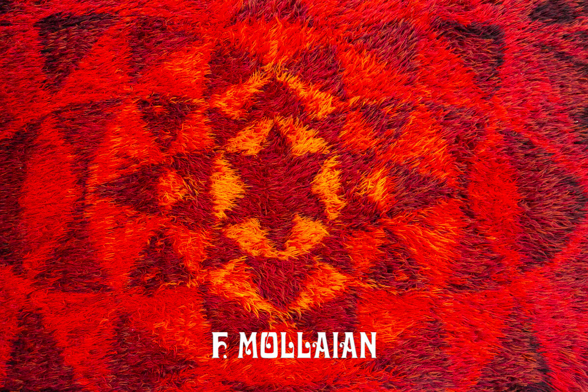 Rya Rug Swedish Abstract Red Color n°:916041