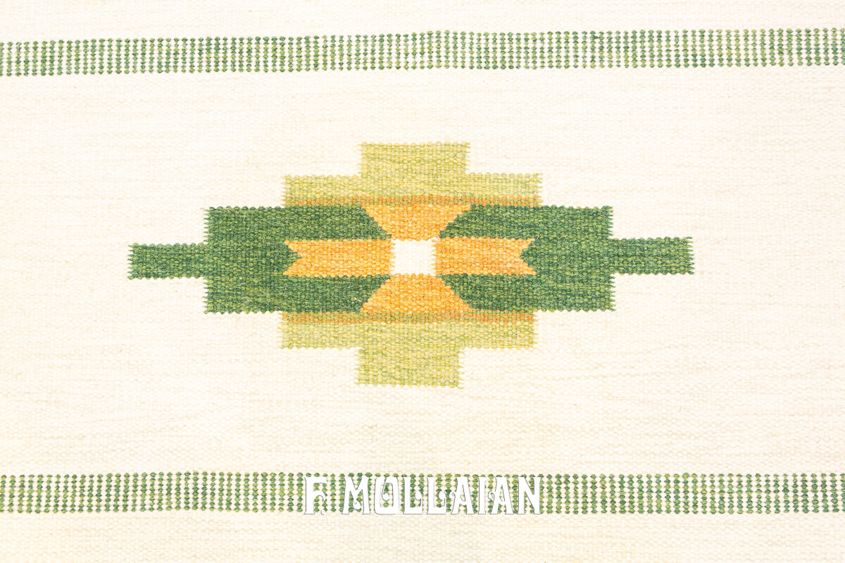 Kilim Svedese (Rollakan) Color Verde n°:101955