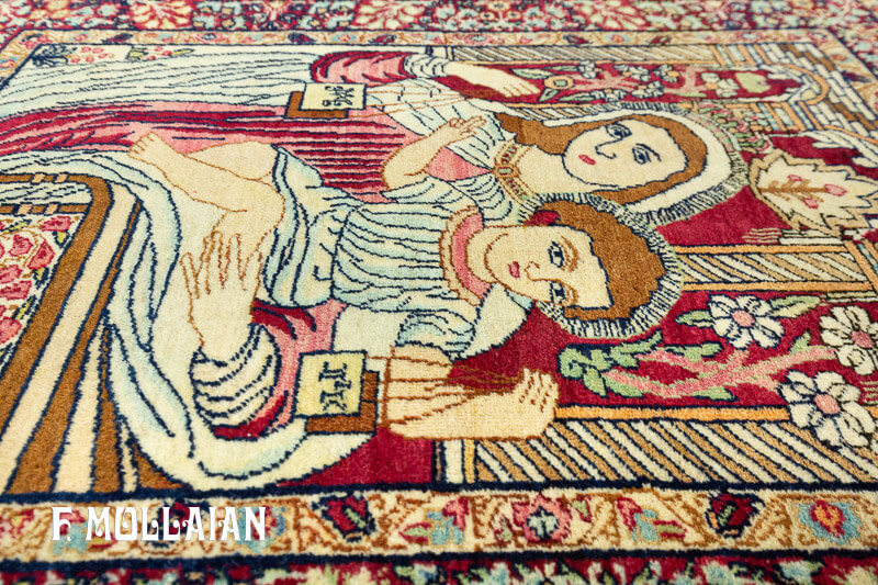 Kerman Ravar, A Figurative Antique Persian Rug n°:40390212