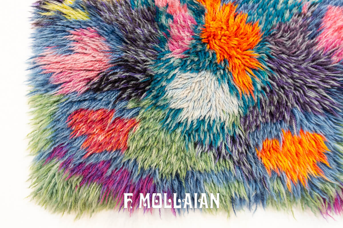 Scandinavian Rug Rya Multicolor n°:589024