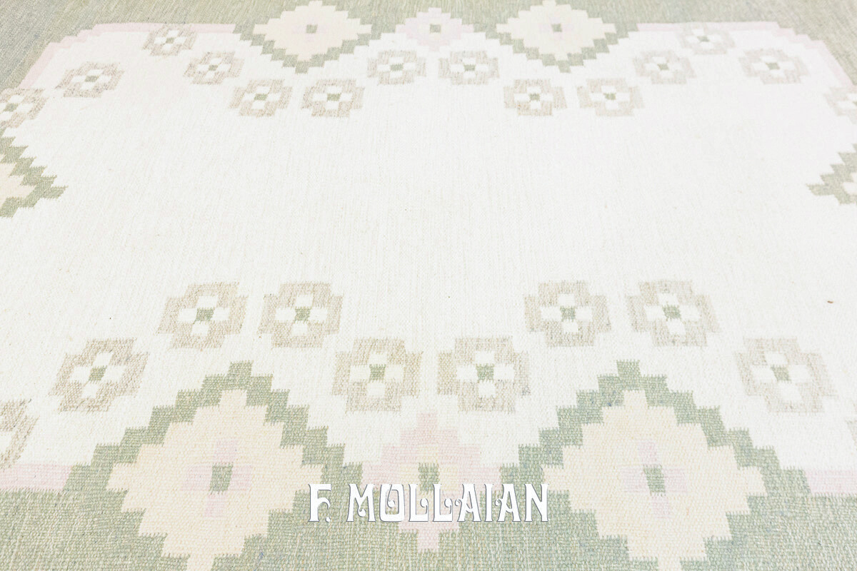 Kilim Svedese (Rollakan) Disegno Geometrico Moderno n°:606041