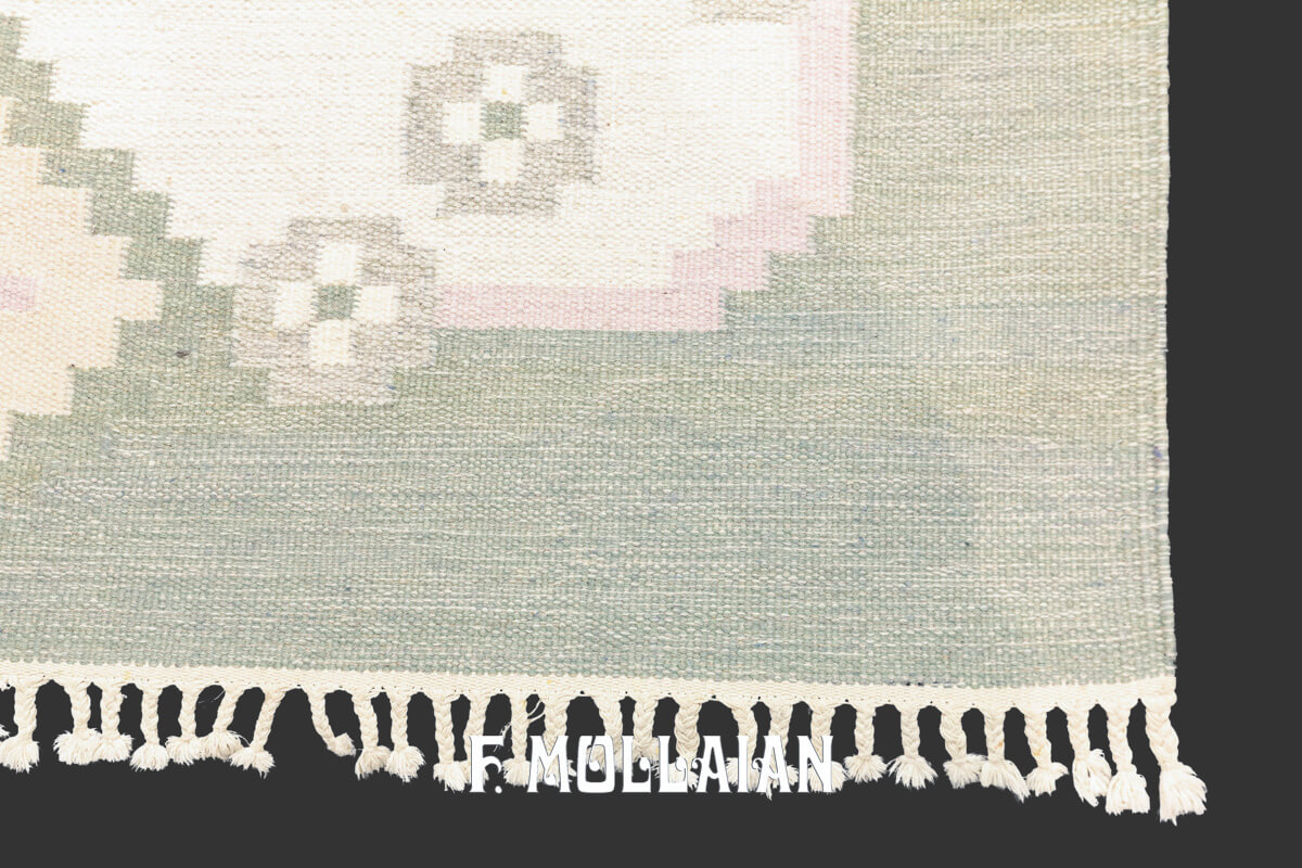 Kilim Svedese (Rollakan) Disegno Geometrico Moderno n°:606041