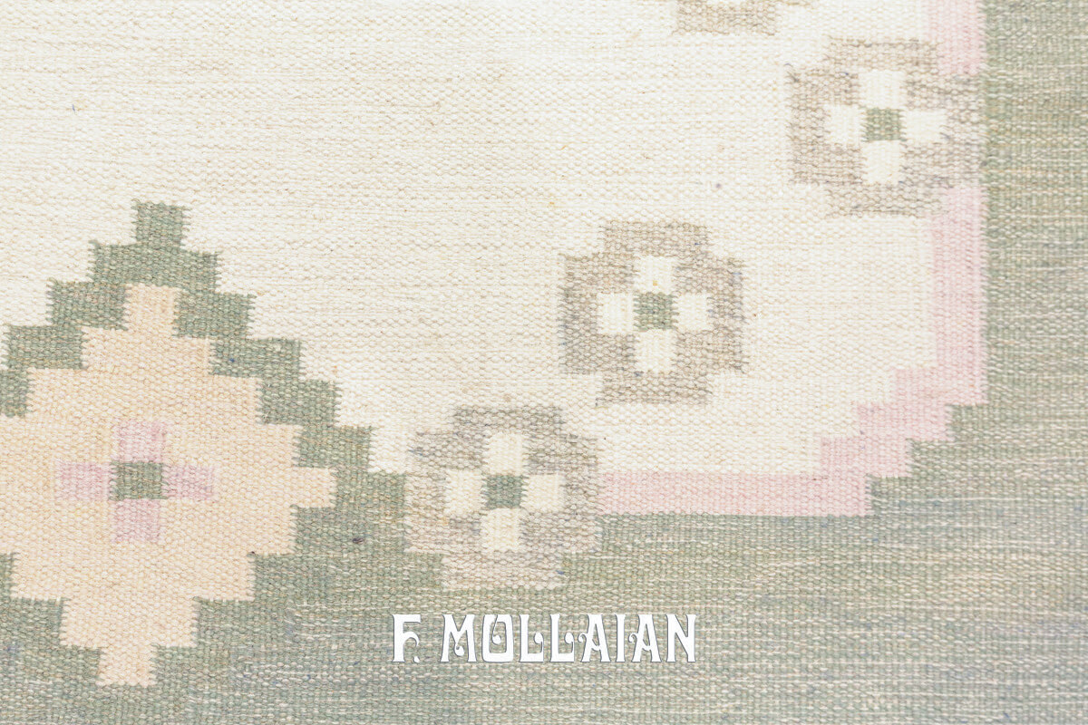 Kilim Svedese (Rollakan) Disegno Geometrico Moderno n°:606041