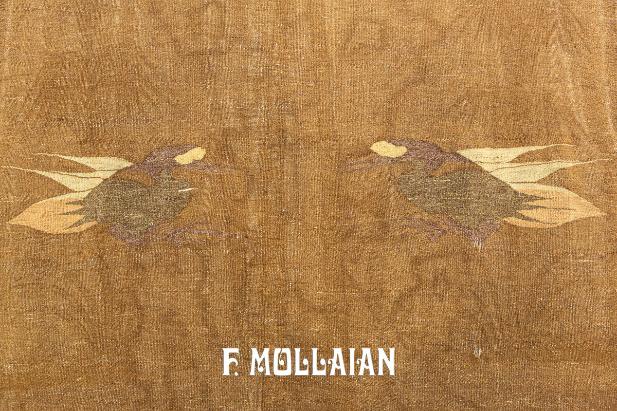 Antique Textile Mongolia Crane Bird Design n°:640950