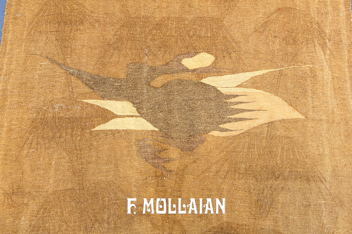 Antique Textile Mongolia Crane Bird Design n°:640950