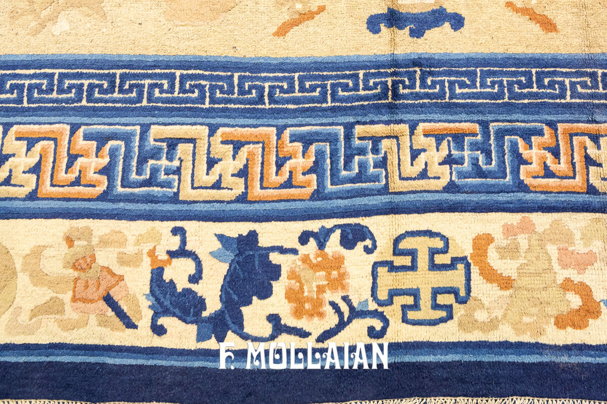 Chinese Peking Rug Decorative Beige Field n°:657602