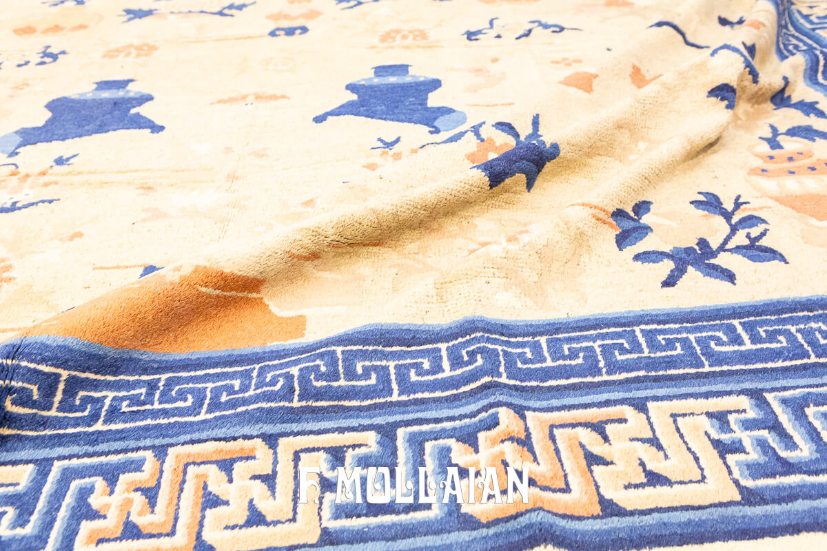 Chinese Peking Rug Decorative Beige Field n°:657602