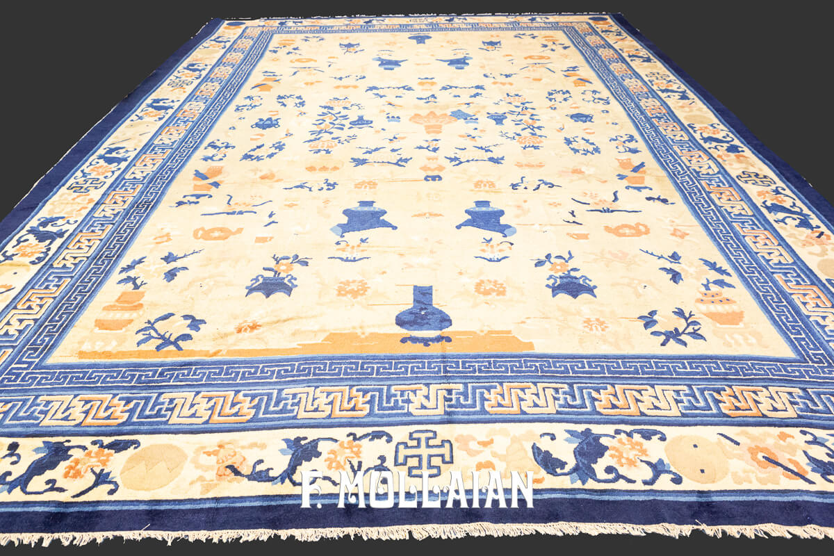 Chinese Peking Rug Decorative Beige Field n°:657602
