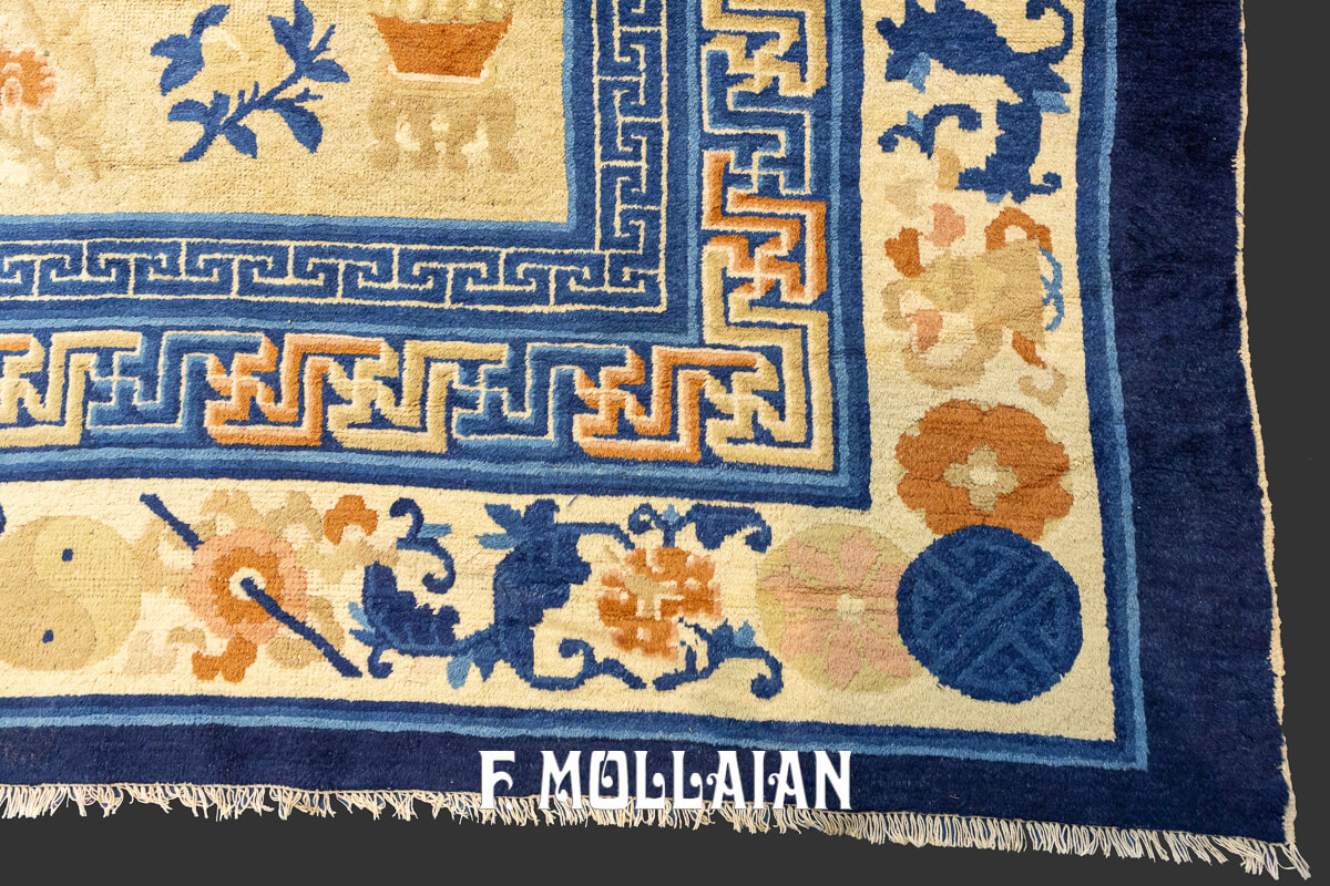 Chinese Peking Rug Decorative Beige Field n°:657602