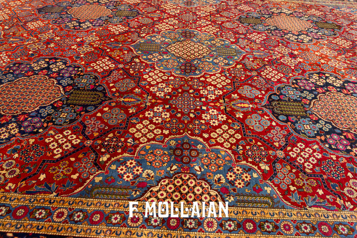 Kashan Dabir Carpet Red Color n°:73937356
