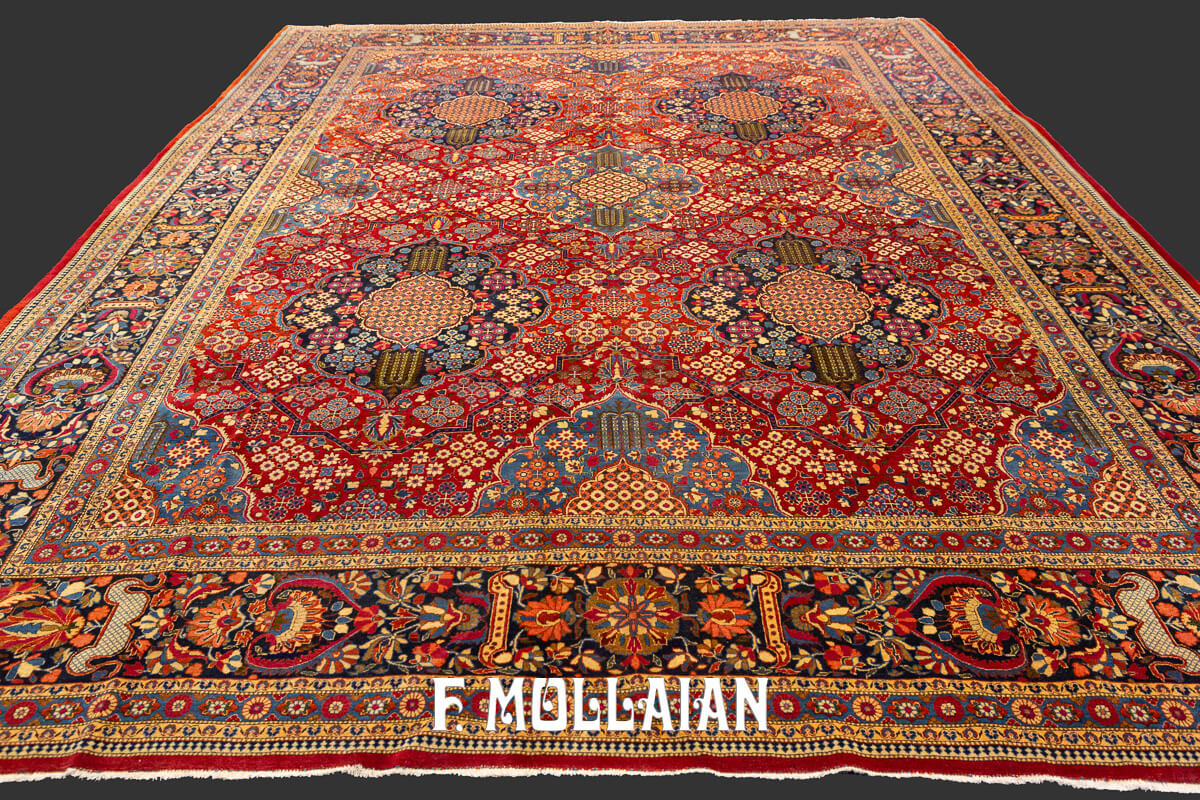 Kashan Dabir Carpet Red Color n°:73937356